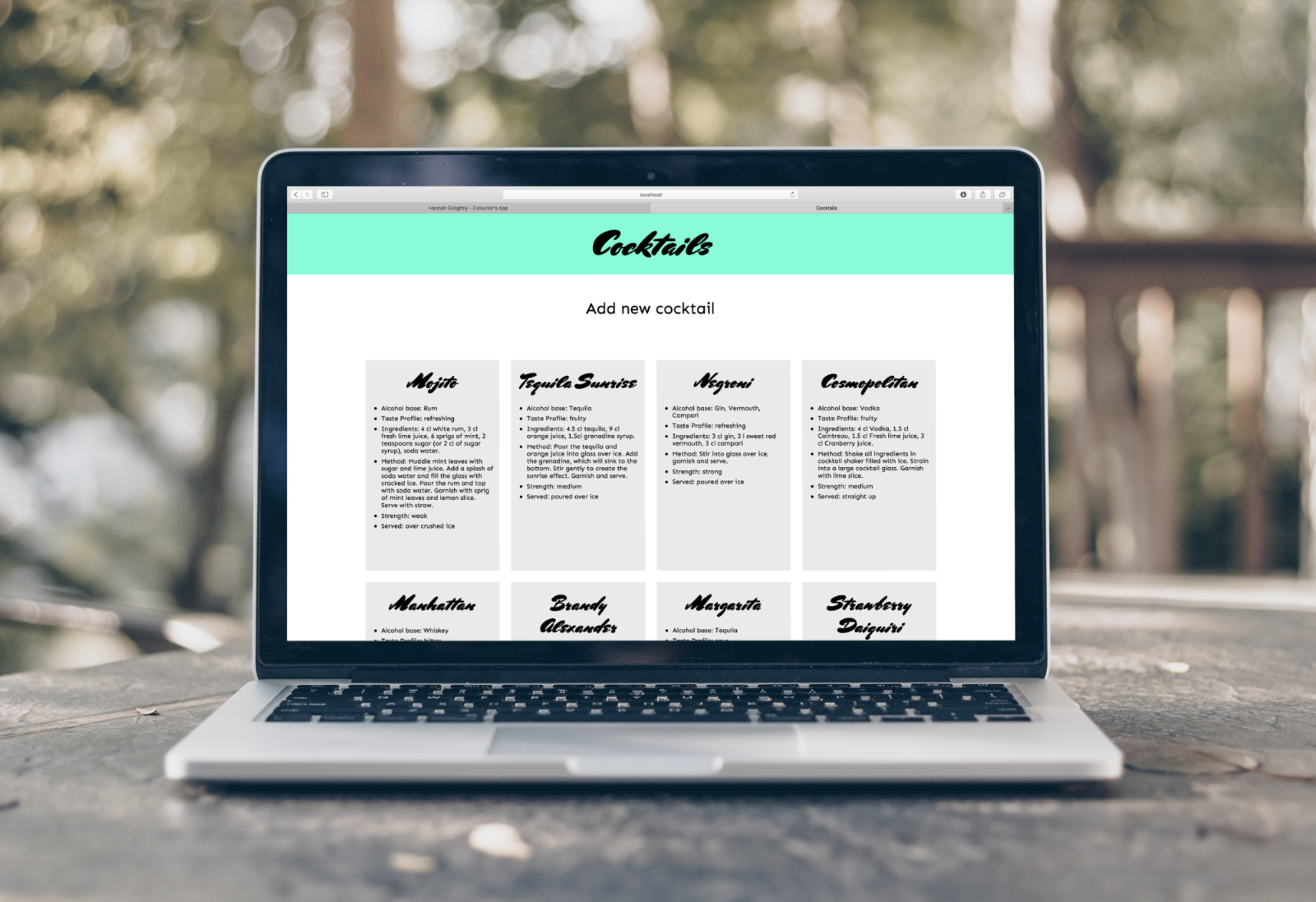 Collectors App page